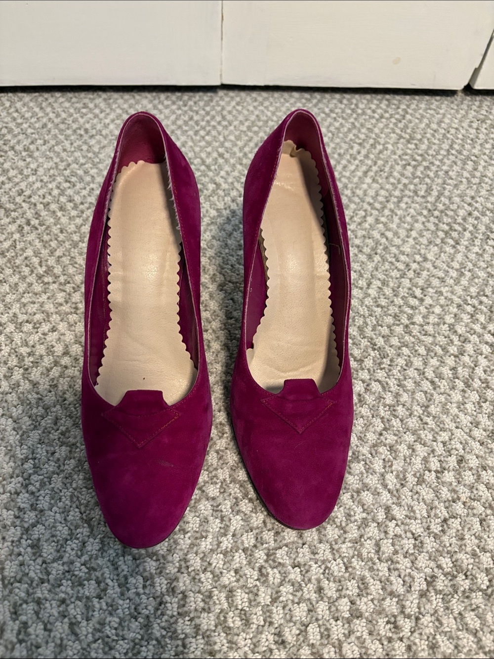 Manolo Blahnik Magenta Suede Pointed-Toe Pumps